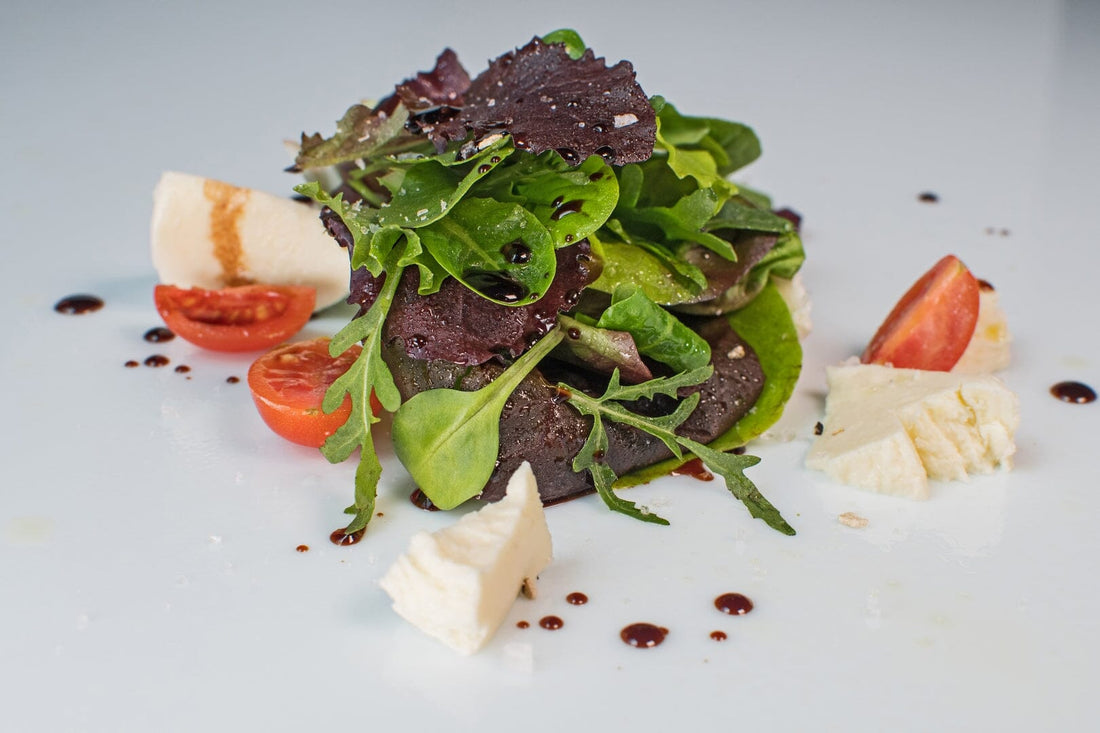 Mixed salad with White Truffle olive oil in spray  and  White Truffle Balsamic Vinegar