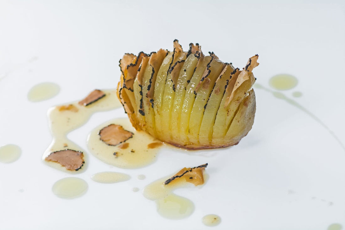 Oven roasted potatoes with Chopped Black Truffles