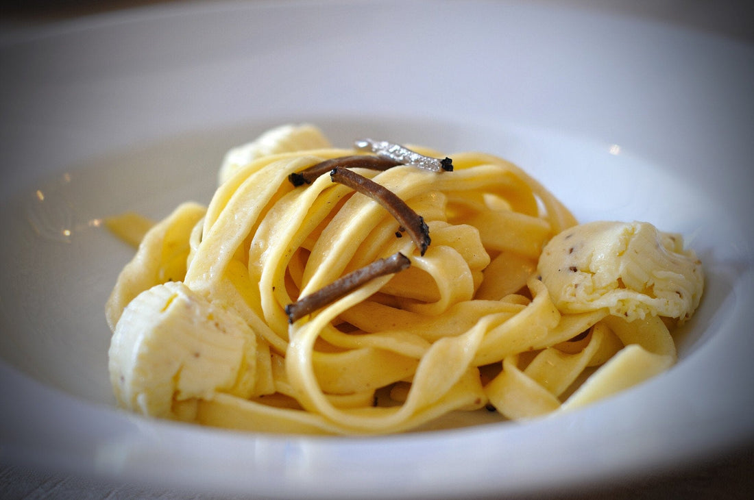 Tagliatelle with white truffle butter & black truffle