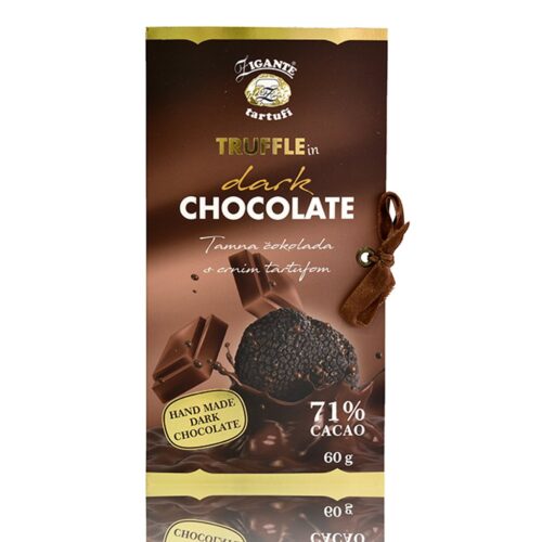 Dark chocolate with black truffles