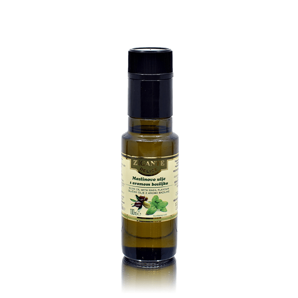 Olive oil with basil flavour